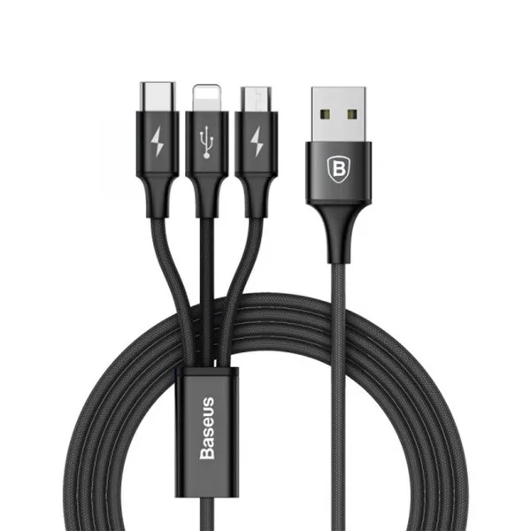 Baseus CAMLT-SUS1 Rapid Series 3-in-1 Type C Port Cable- For iPhone/Type C/Micro
