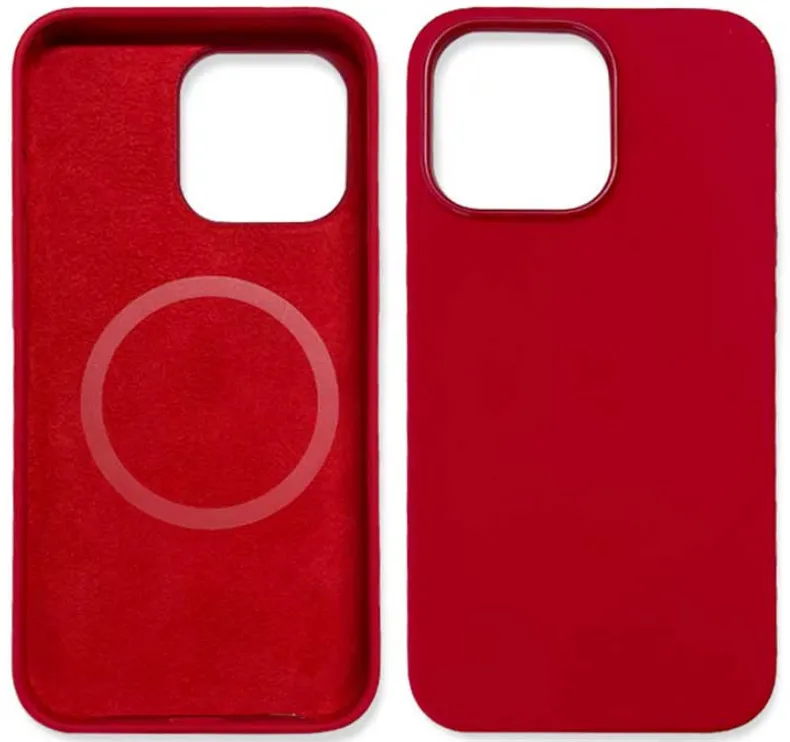IPhone 14 Pro Max Silicone Case with MagSafe- Red