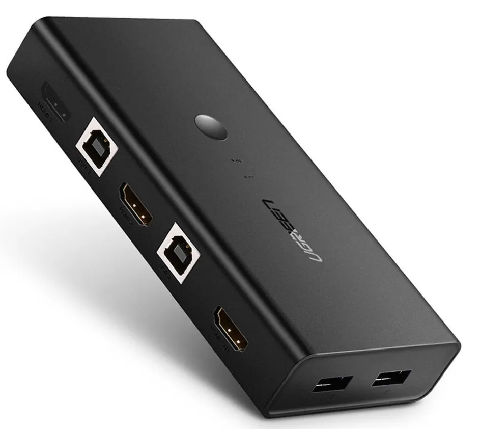 UGreen CM200 50744 2-Port HDMI KVM Switch Box Black
