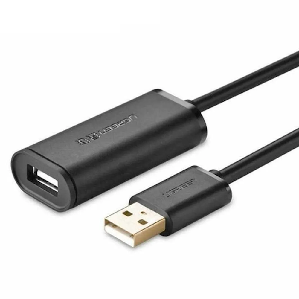 UGreen US121/10324 USB 2.0 Active Extension Cable with Chipset - 20m (Black)