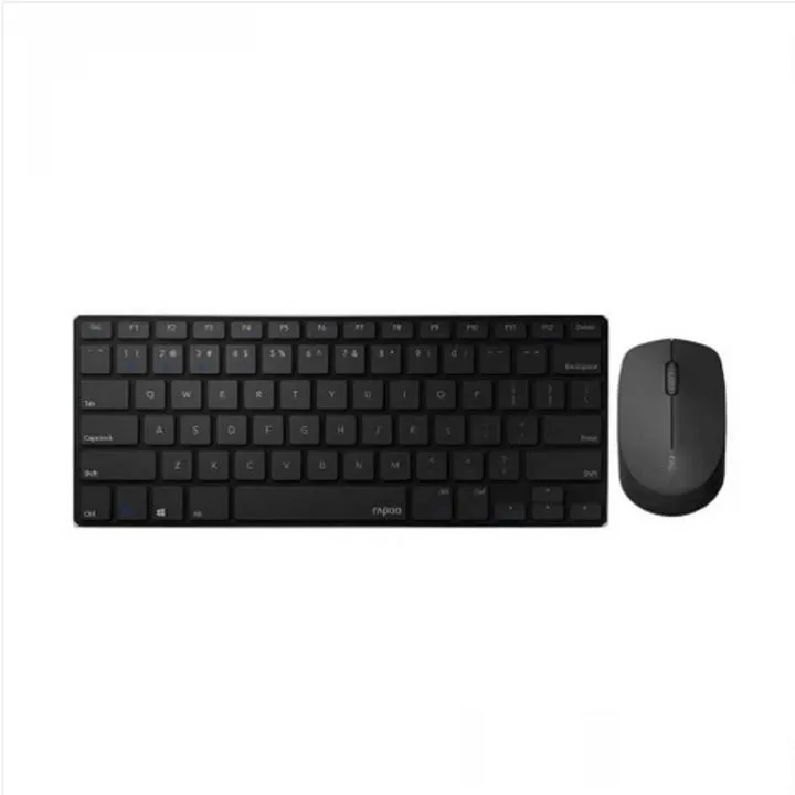 Rapoo 9000M Multi Mode Black Wireless Bluetooth Mouse And Ultra Slim Keyboard